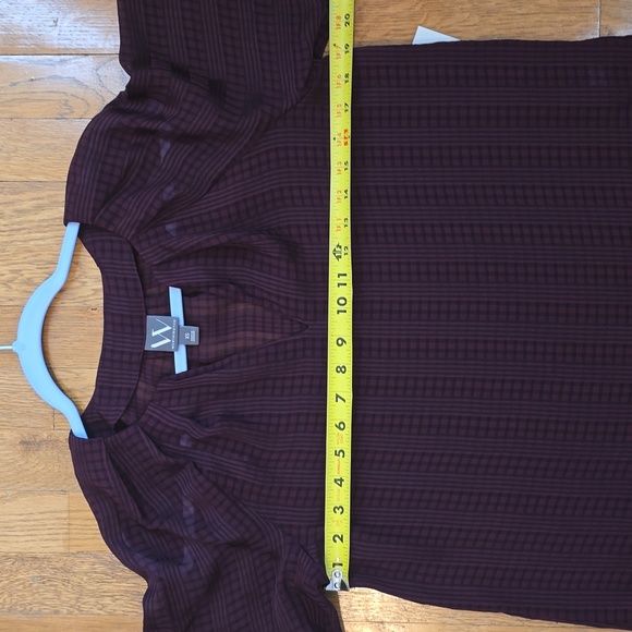 WORTHINGTON BRAND WOMENS BURGUNDY & BLACK SHORT SLEEVES BLOUSE TOP SIZE SMALL - Picture 10 of 14
